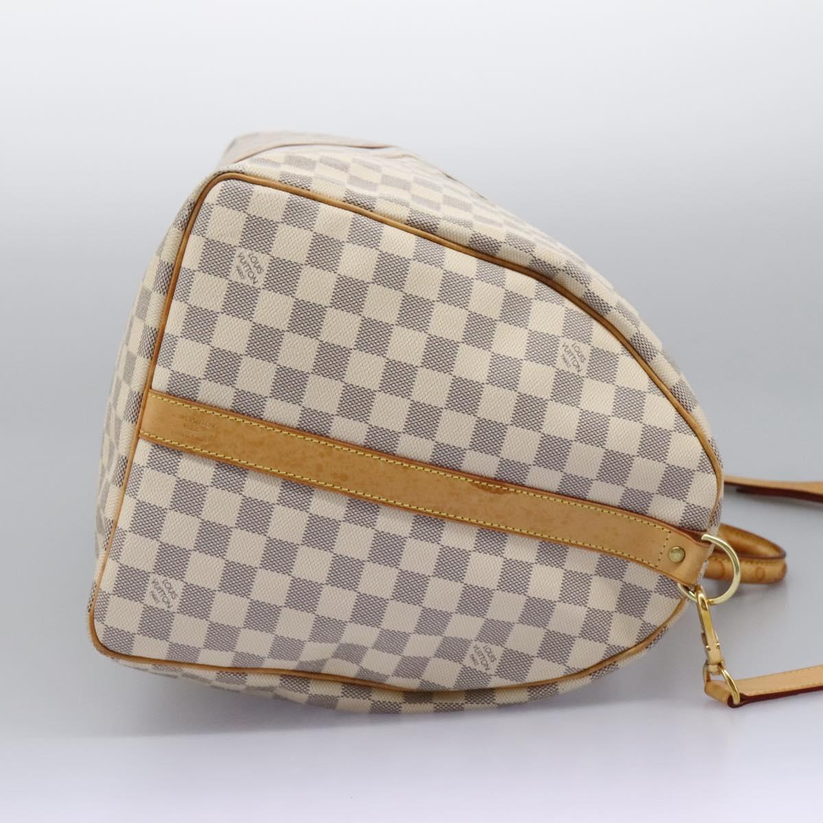 Louis Vuitton Keepall Bandoulière 55, White, Canvas, travel