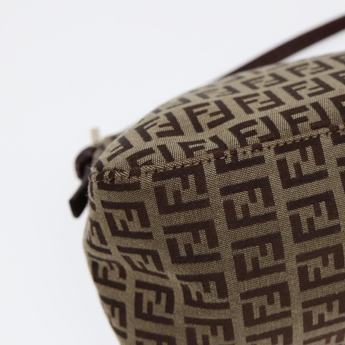 Fendi Mamma Baguette, Brown, Canvas, handbag