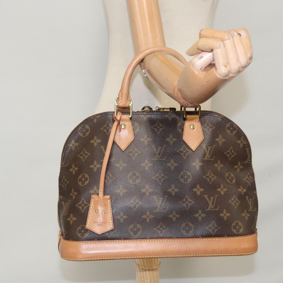 Louis Vuitton Alma, Brown, Canvas, handbag