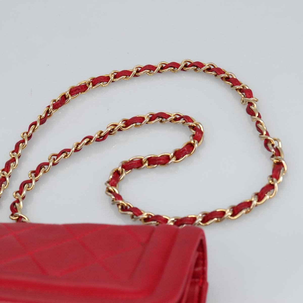 Chanel Cc, Red, Calfskin, shoulder