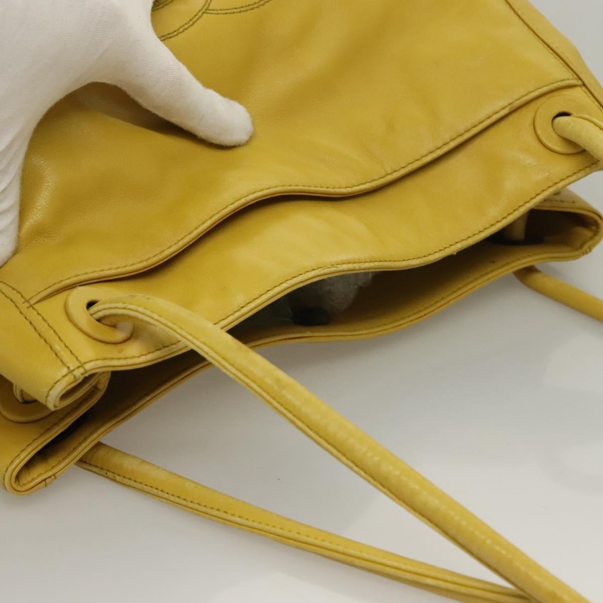 Chanel Coco Mark, Yellow, Leather, shoulder