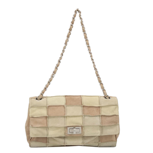 "Chanel 2,55", Beige, Suede, shoulder
