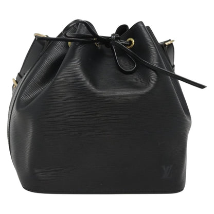 Louis Vuitton Petit Noé, Black, Leather, shoulder
