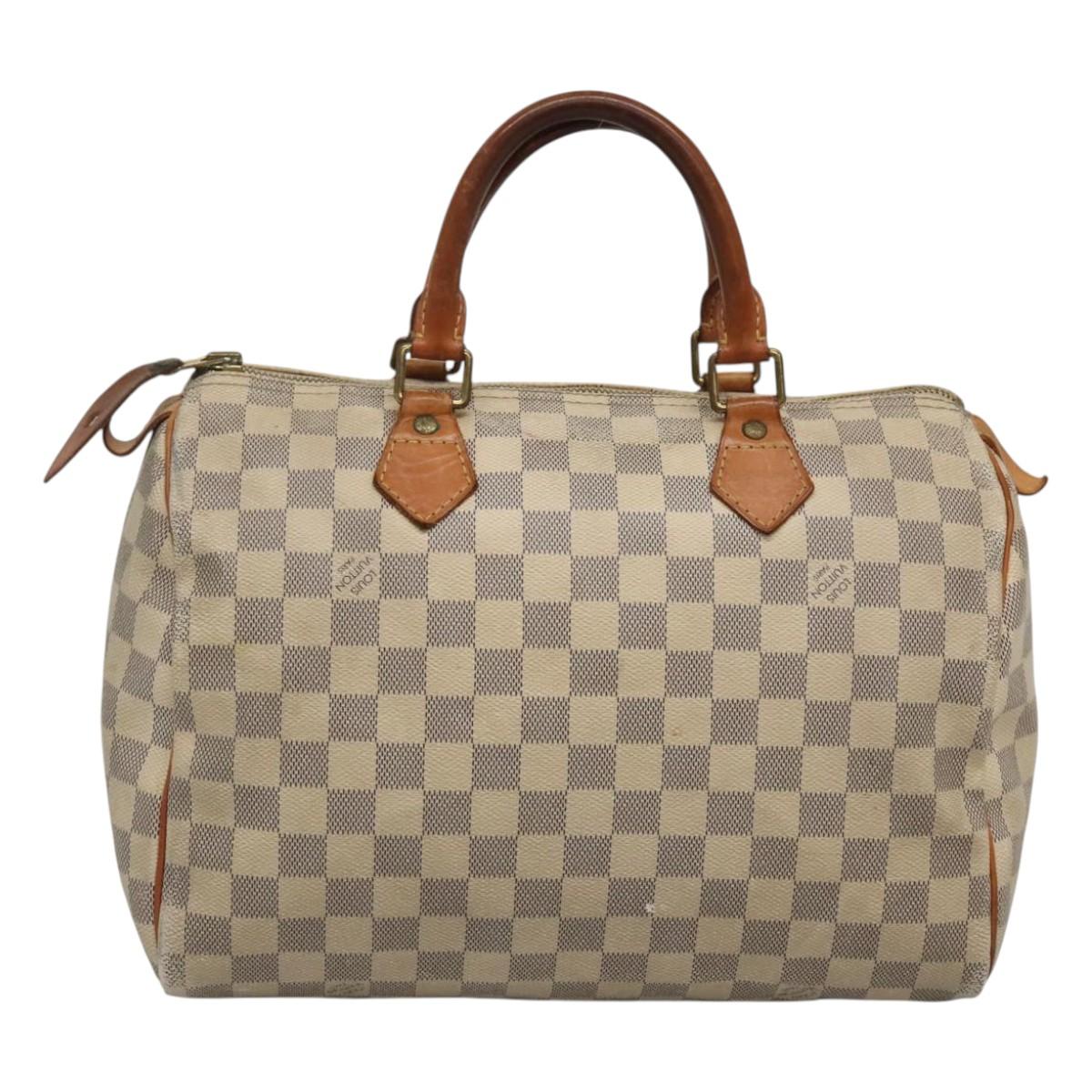 Louis Vuitton Speedy 30, White, Canvas, handbag