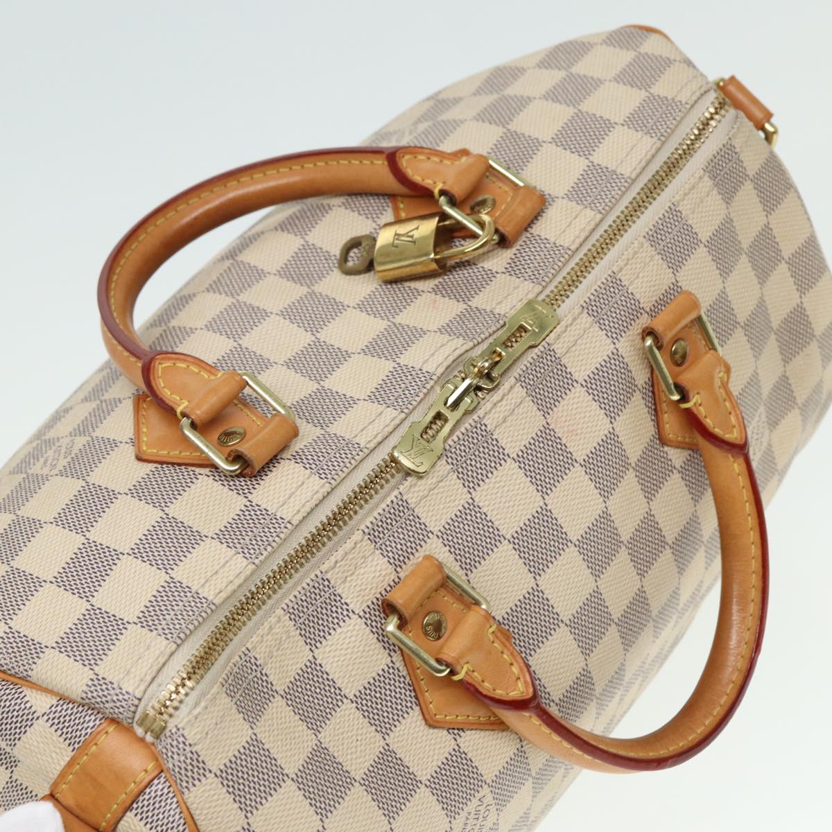 Louis Vuitton Speedy Bandoulière 30, White, Canvas, handbag