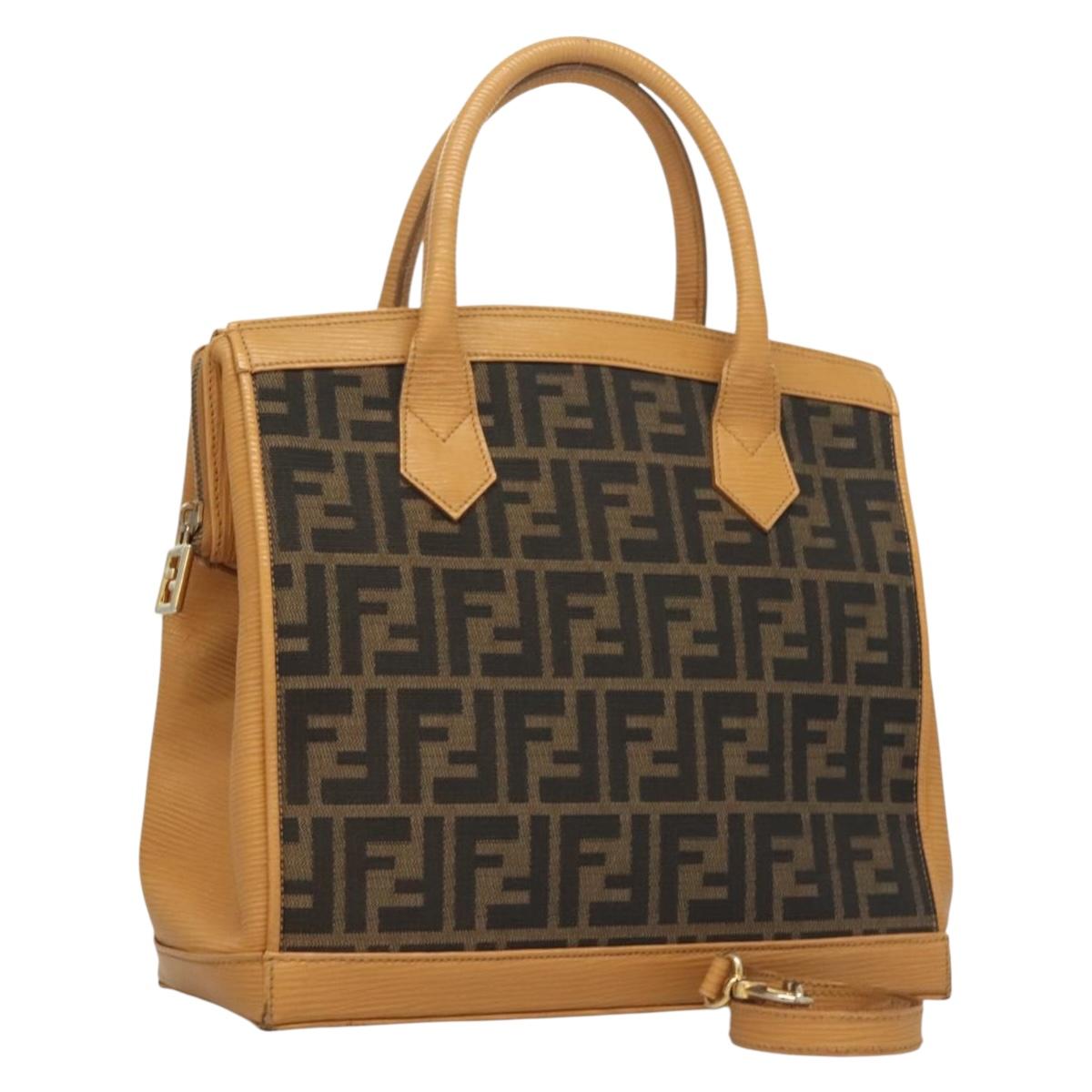 Fendi Zucca, Brown, Canvas, handbag