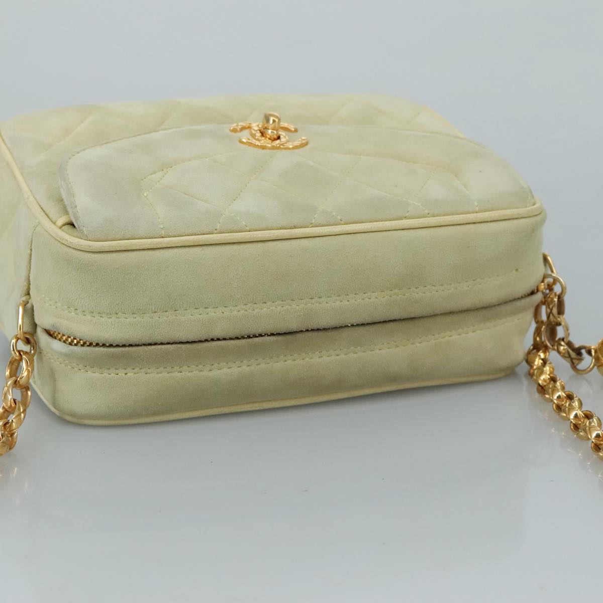 Chanel Diana, Green, Cotton, shoulder