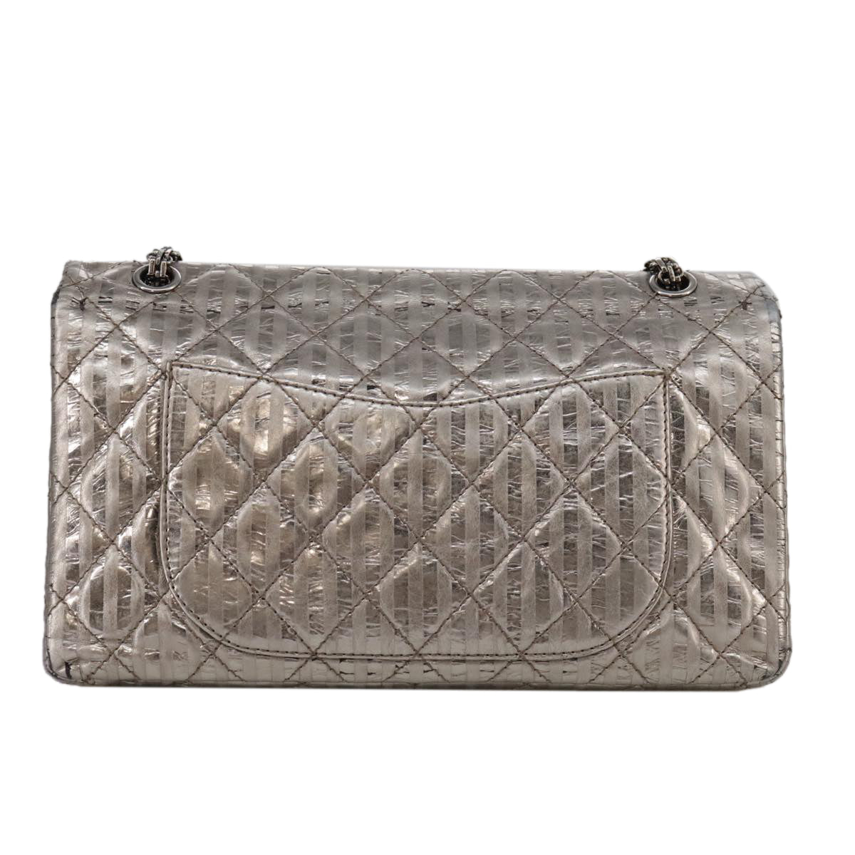 "Chanel 2,55", Silver, Leather, shoulder