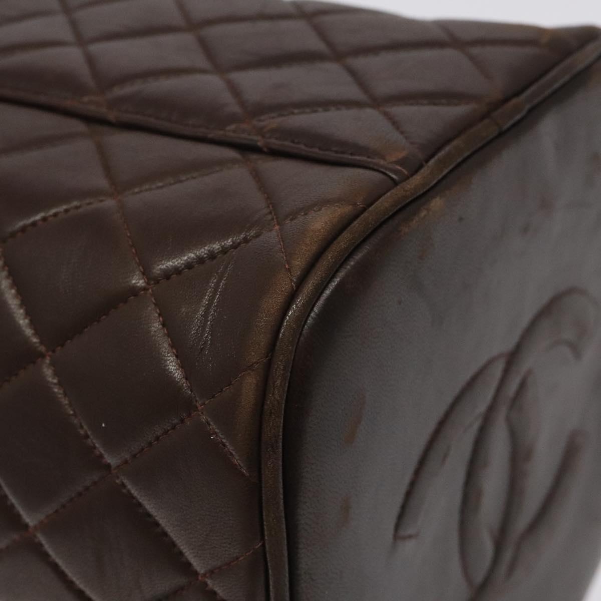 Chanel Vanity, Brown, Leather, clutch