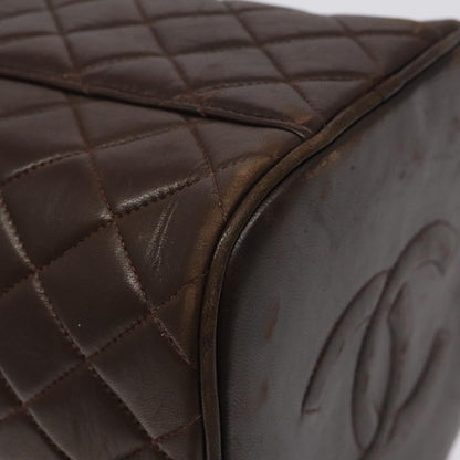 Chanel Vanity, Brown, Leather, clutch