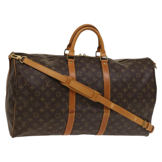 Louis Vuitton Keepall Bandouliere 55, Brown, Canvas, travel