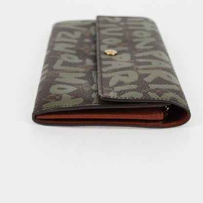 Louis Vuitton Porte Monnaie Credit, Khaki, Canvas, wallet