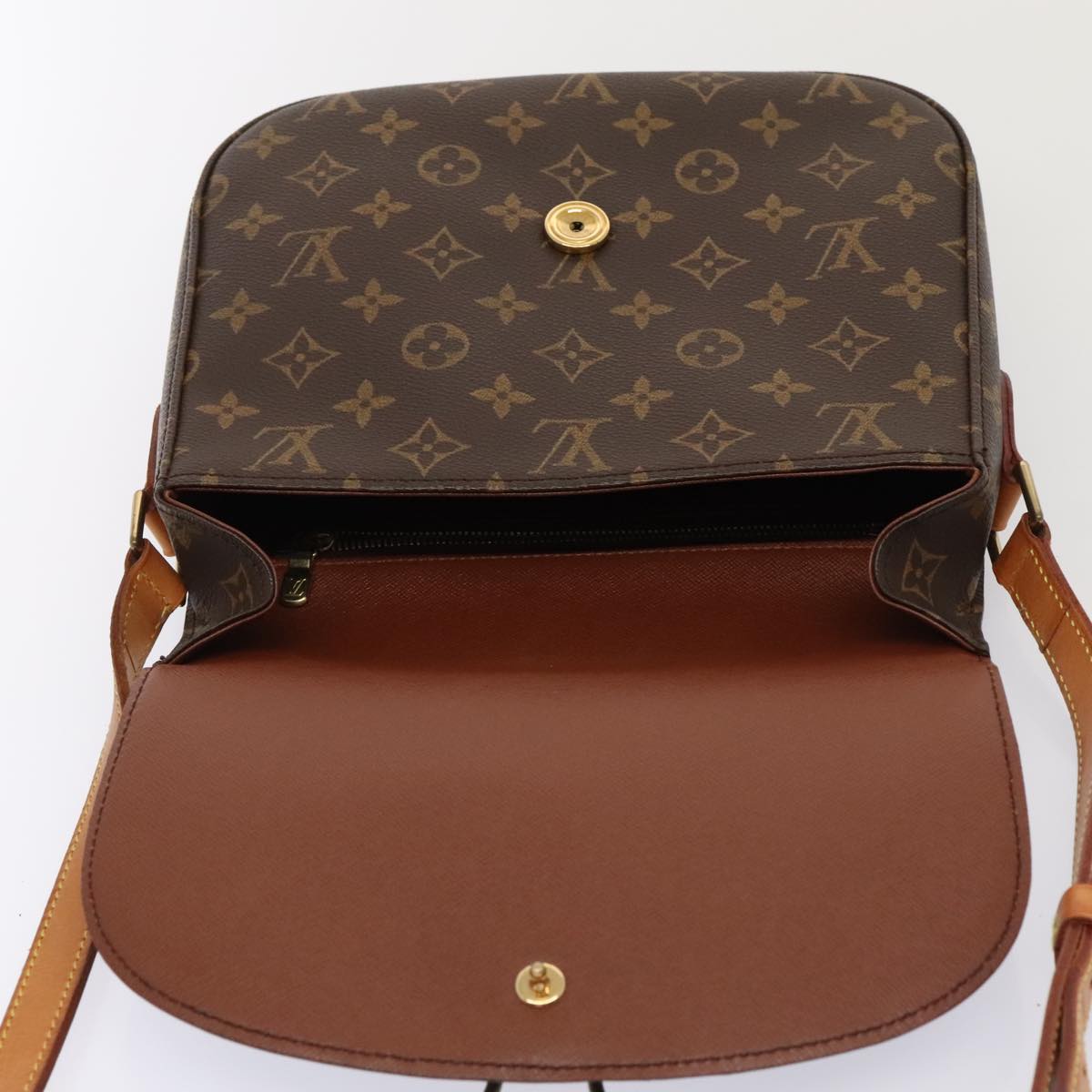 Louis Vuitton Saint Cloud, Brown, Canvas, shoulder