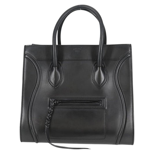 Céline Luggage Phantom, Black, Leather, tote