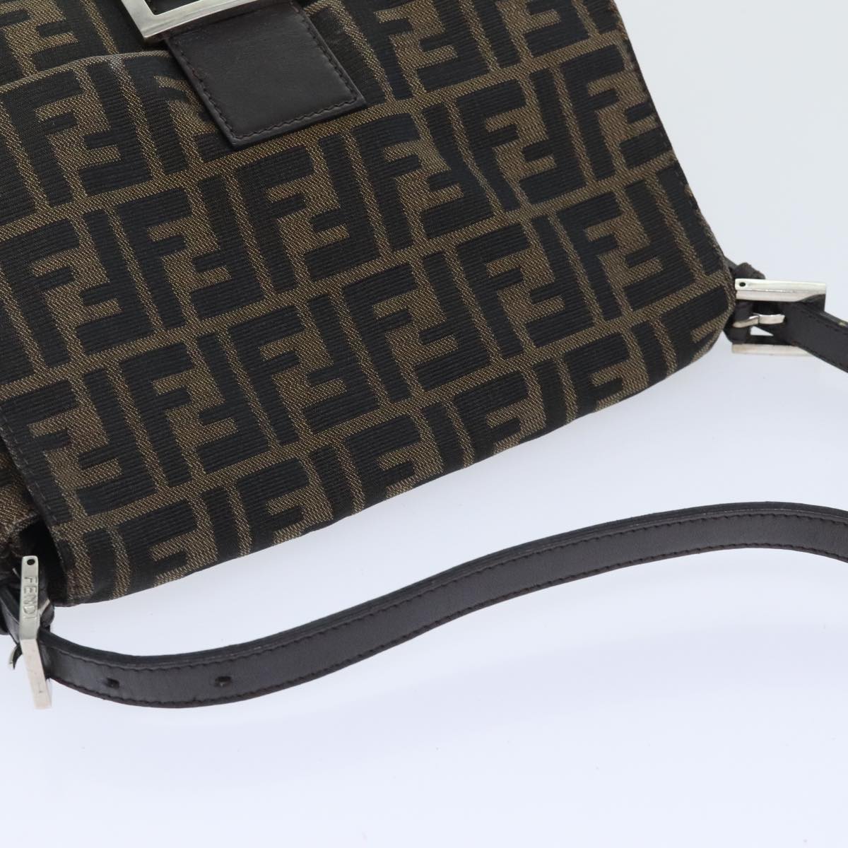 Fendi Mamma Baguette, Brown, Canvas, shoulder