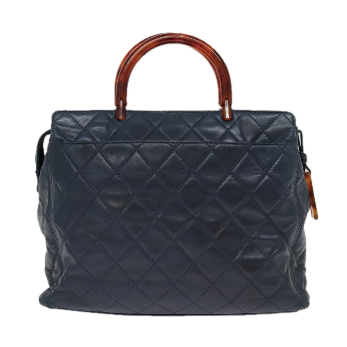 Chanel Coco Handle, Navy, Leather, handbag