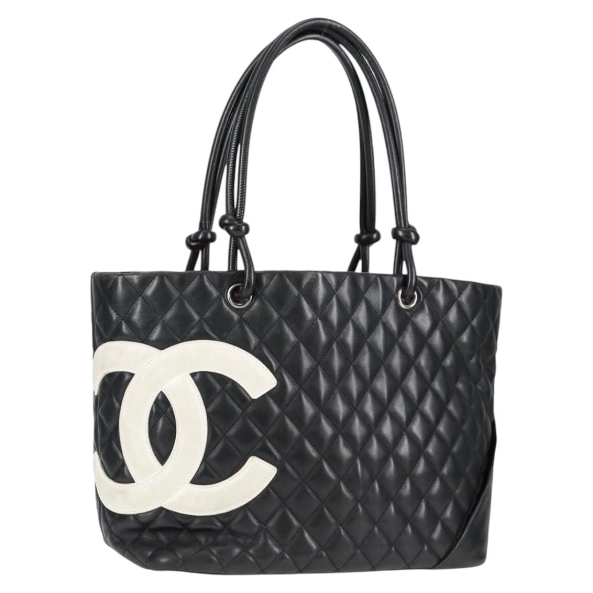 Chanel Cambon, Black, Leather, handbag