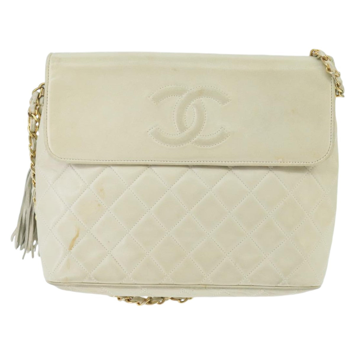 Chanel Camera, Beige, Leather, shoulder