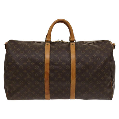 Louis Vuitton Keepall Bandoulière 55, Brown, Canvas, travel