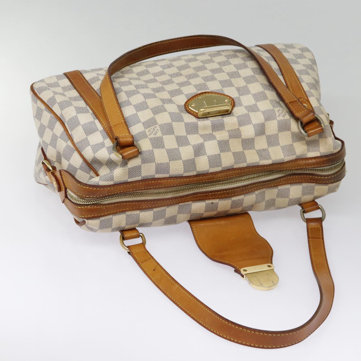 Louis Vuitton Stresa, White, Canvas, shoulder