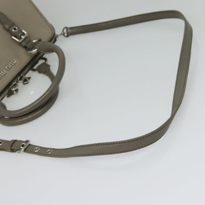 Miu Miu, GRAY, Leather, handbag