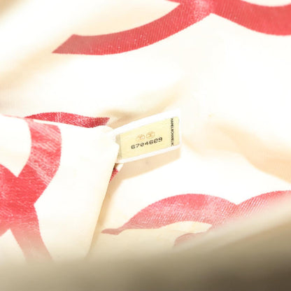 Chanel Logo CC, White, Canvas, shoulder