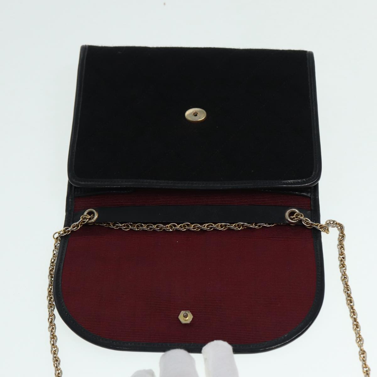 Chanel Mini matelassé, Black, Cotton, shoulder