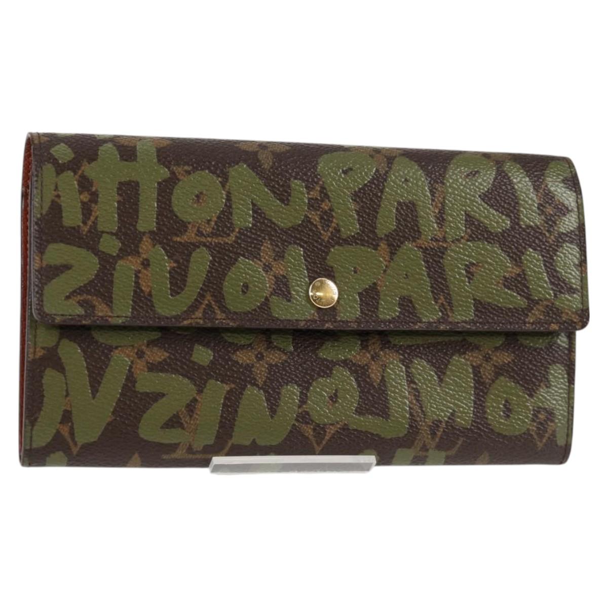 Louis Vuitton Porte Monnaie Credit, Khaki, Canvas, wallet