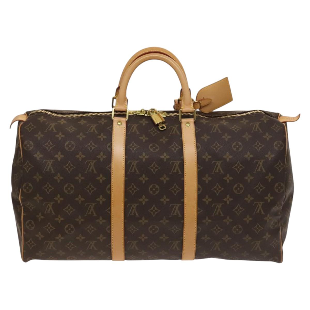 Louis Vuitton Keepall 50, Brown, Canvas, travel