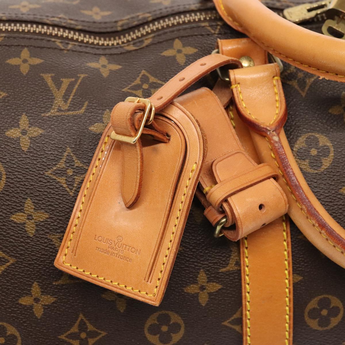 Louis Vuitton Keepall 55, Brown, Canvas, travel