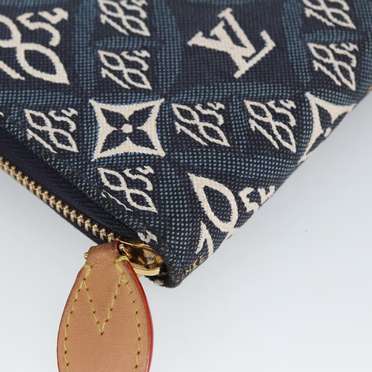 Louis Vuitton Portefeuille zippy, Blue, Canvas, wallet