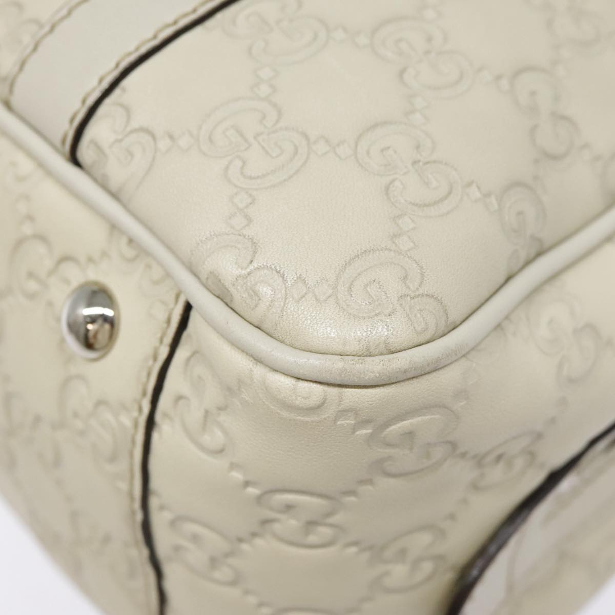 Gucci Vintage, White, Leather, handbag