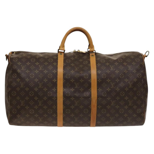 Louis Vuitton Keepall Bandoulière 60, Brown, Canvas, travel