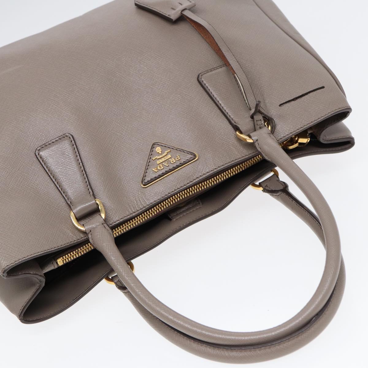 Prada Galleria, Grey, Leather, handbag