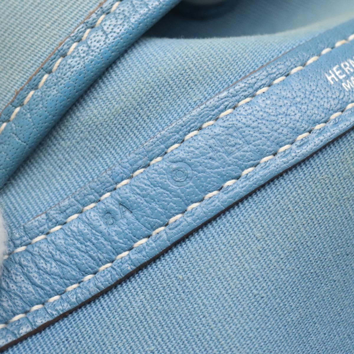 Hermès Garden Party, Blue, Canvas, tote