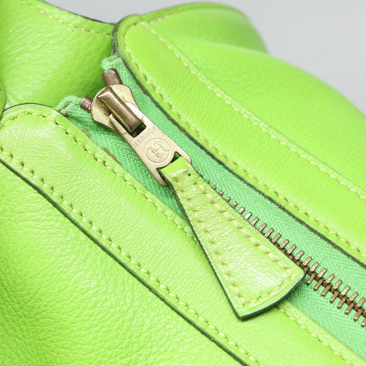 Hermès, Green, Leather, handbag