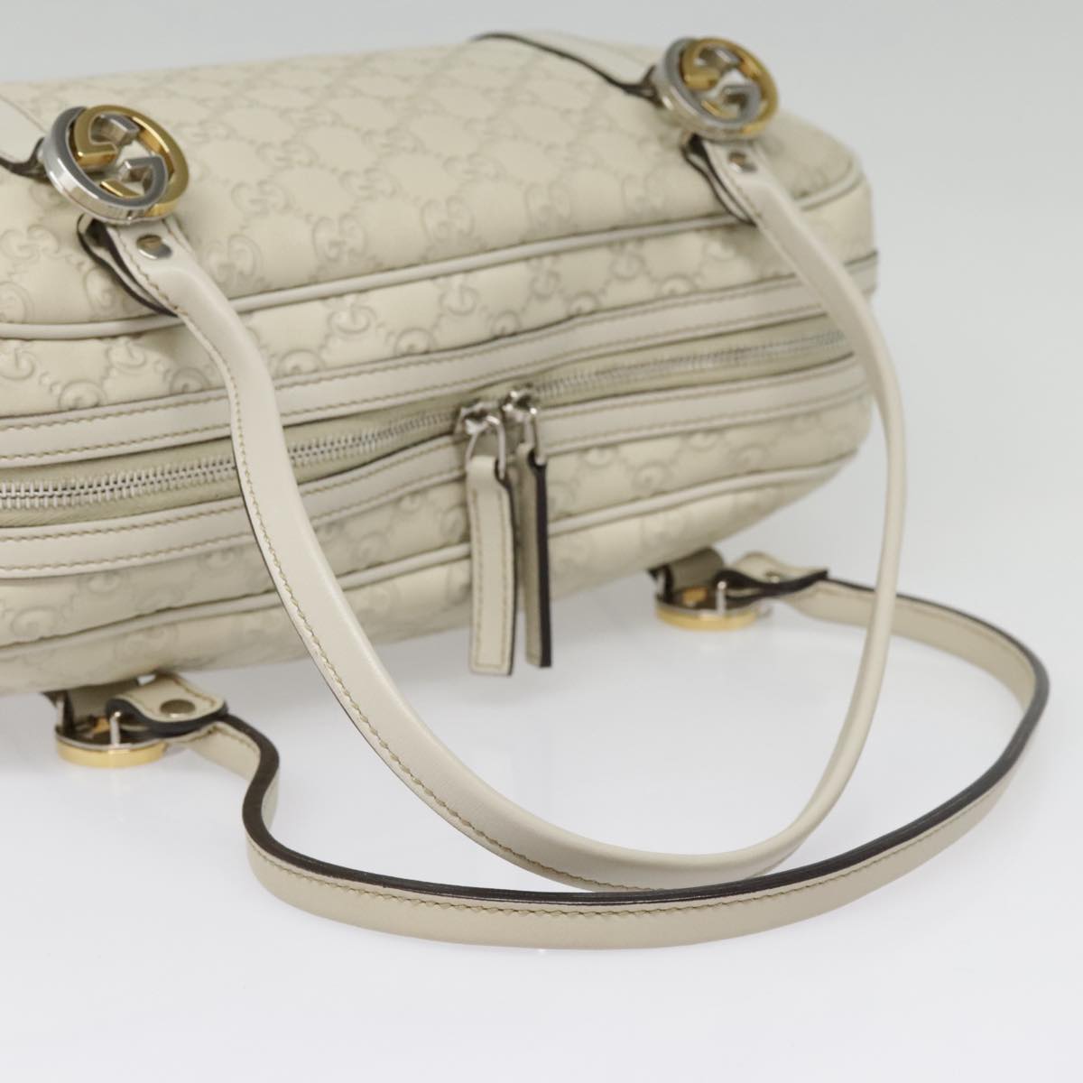 Gucci Vintage, White, Leather, handbag