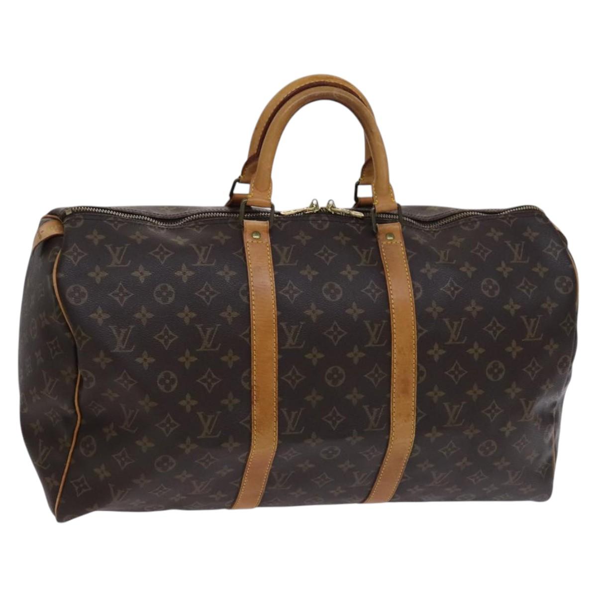 Louis Vuitton Keepall 50, Brown, Canvas, travel
