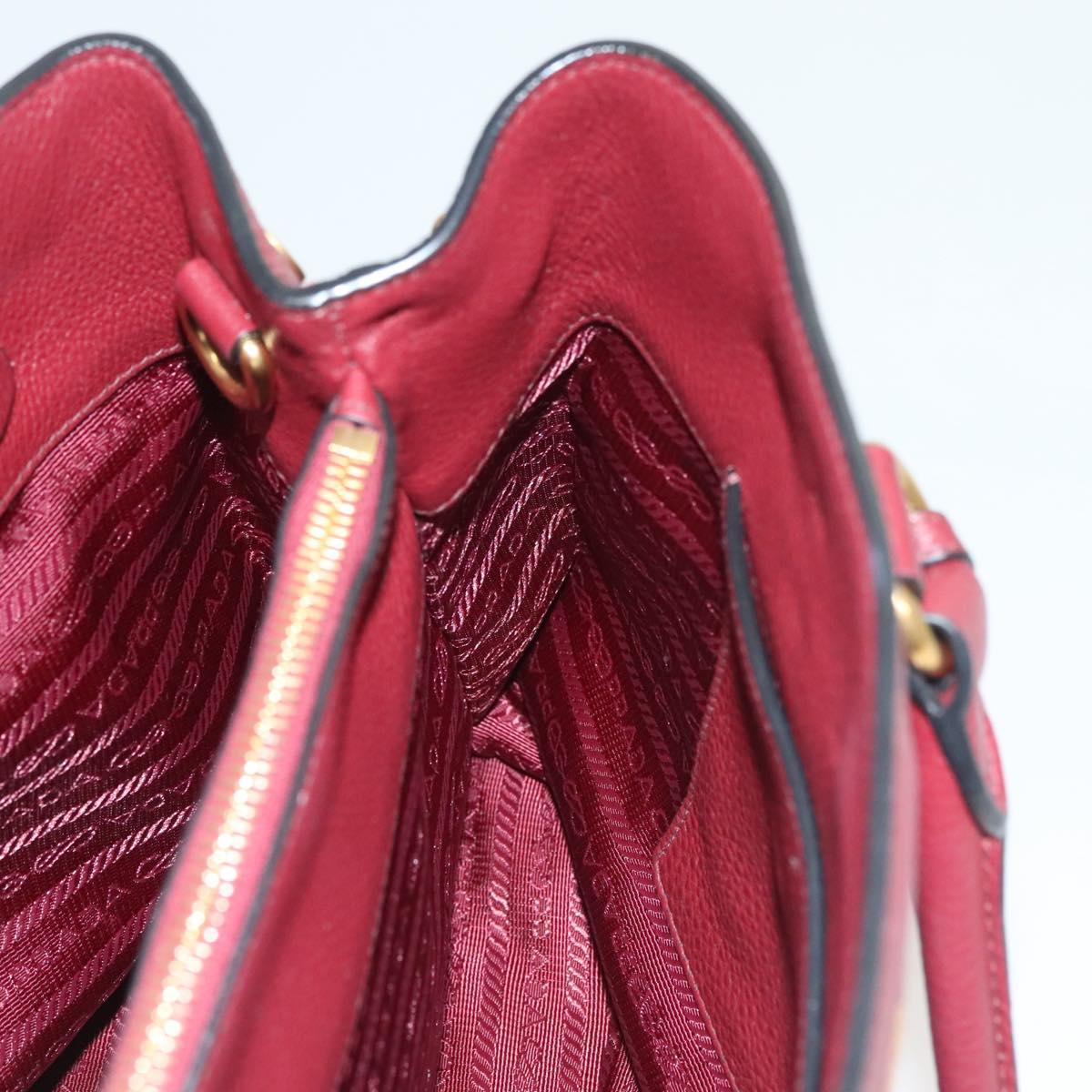 Prada Vitello, Burgundy, Leather, handbag