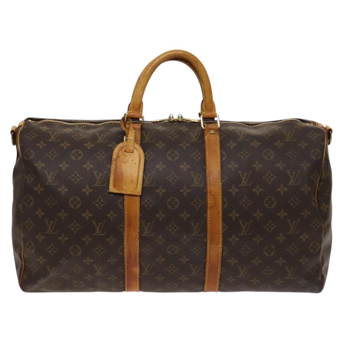 Louis Vuitton Keepall Bandouliere 50, Brown, Canvas, travel
