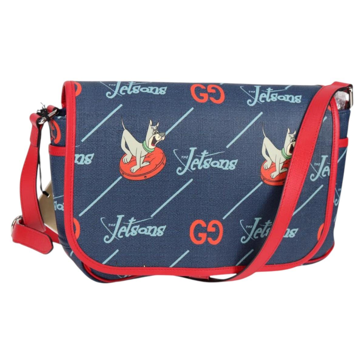 Gucci, Blue, Canvas, shoulder