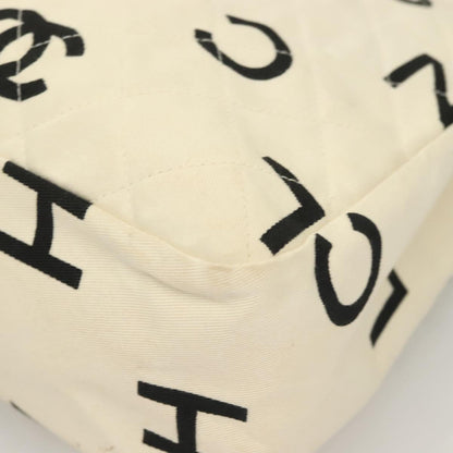 Chanel Cc, White, Canvas, tote