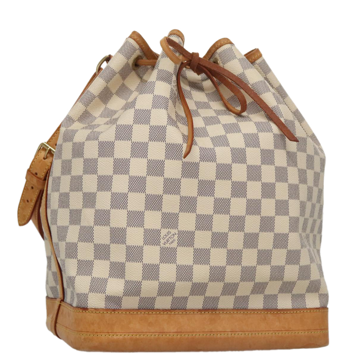 Louis Vuitton Noe, White, Canvas, shoulder