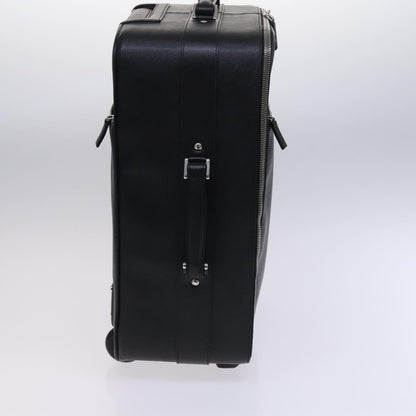 Prada Triangle Logo, Black, Leather, travel