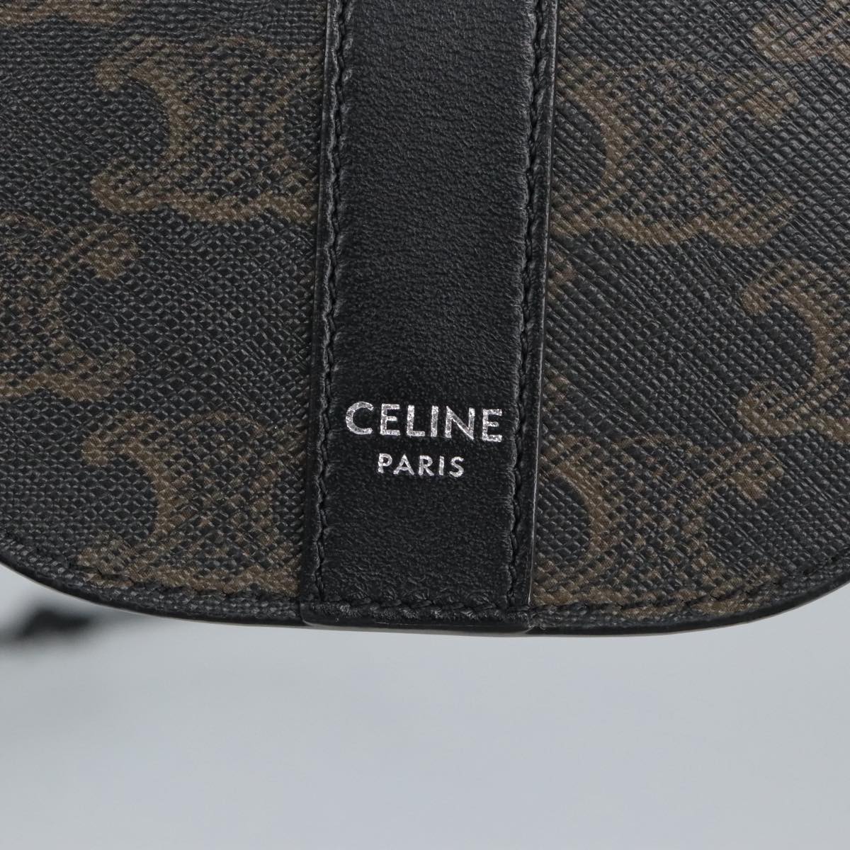 Céline Triomphe, Brown, Canvas, clutch