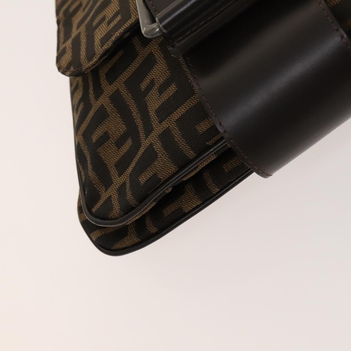Fendi Zucca, Brown, Canvas, shoulder