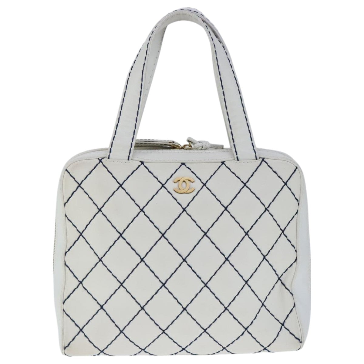 Chanel Wild stitch, White, Leather, tote