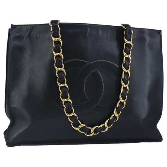 Chanel Coco Mark, Black, Leather, tote