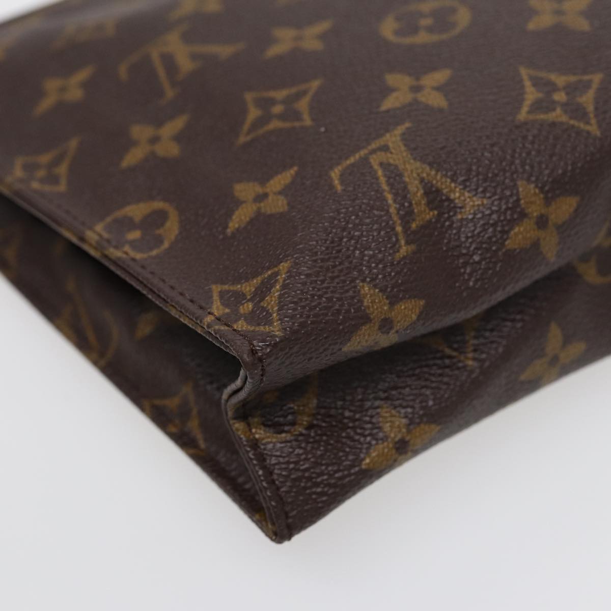 Louis Vuitton Poche Toilette, Brown, Canvas, clutch