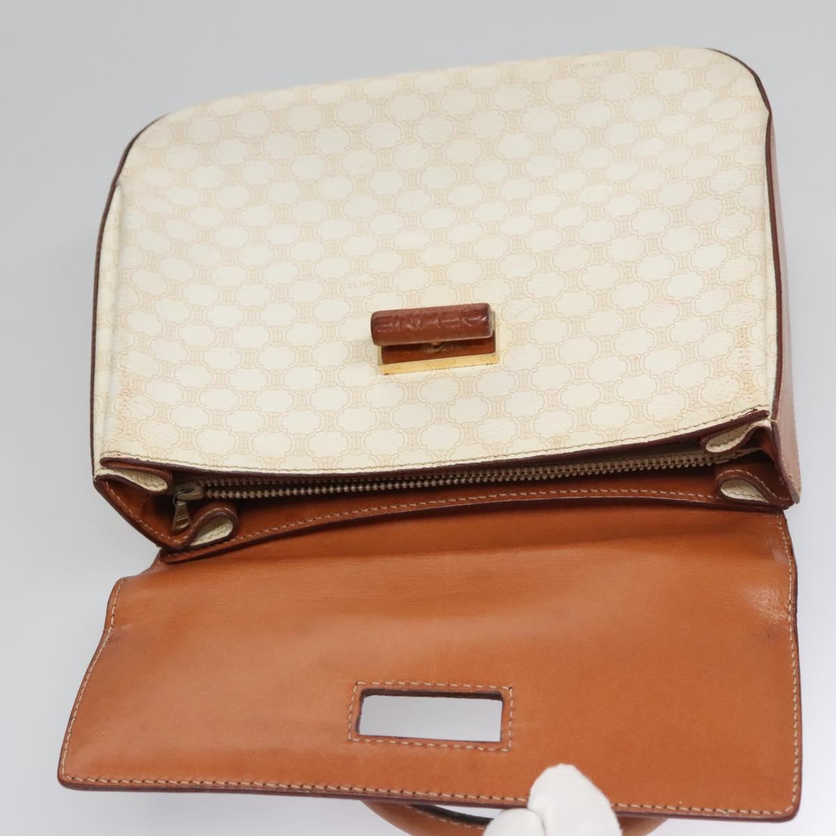 Céline Macadam, White, Canvas, handbag